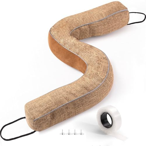 QDCYP Door Draft Stopper,36 Inch Weighted Under Door Draft, Heavy Duty Soundproof Bottom of Door,Blocks Cold Air/Noise/Wind,Easy Install,Save Energy,Machine Washable,Home Essentials (Brown-36inch)