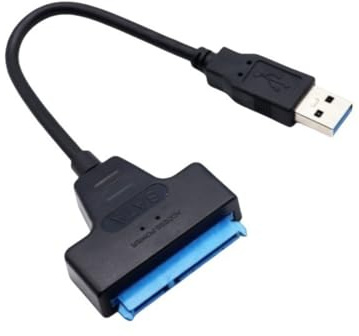 HCUSR Adaptador de disco duro SATA a USB 3.0, 450 MB/s, USB 3.0, cable de lectura externo HDD/SSD para HDD SSD de 2,5 pulgadas, portátil, PC, Smart TV con indicador de alimentación