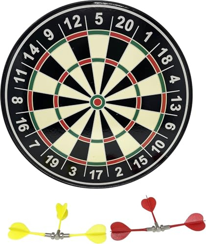 Juego de dardos magnéticos, juego de dardos seguro para niños y adultos, juego familiar para interiores y exteriores con 6 dardos magnéticos, diana grande de 41 cm HTUK