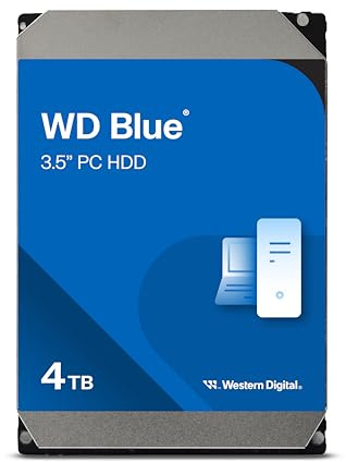 Western Digital WD Blue Internal HDD 4TB CMR 3.5 Inch SATA Cache 128MB 5400rpm WD40EZZX-AJP Eco Package