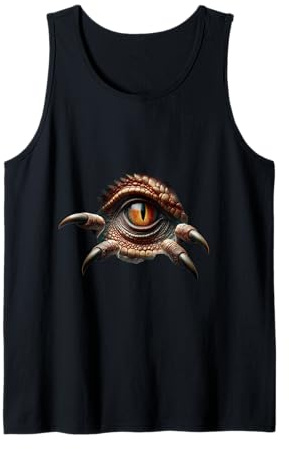 Dino Dinosaur Eye Claws Tear Peephole Torn Open Tank Top