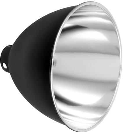 Hemobllo Reptile Reflector Dome Lamp Shade Fixture in Black Iron Material Insulated and Lamp Cover for Turtle and Reptile Tank Habitat Lighting