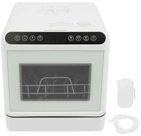Mini lave-vaisselle de table, 1100 W, de 6 l, avec 4 modes de lavage, séchage à air chaud, 2 niveaux, sans installation, pour famille de 4 à 6 ans, camping