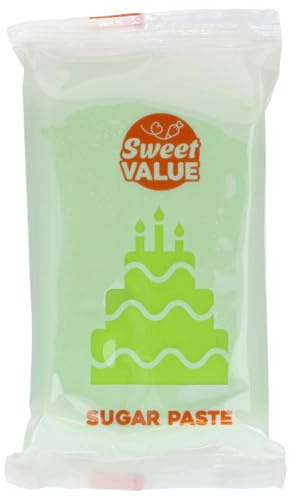 Sweet Value Sugar Paste Grass Green 200 g: Vert Pâte à Sucre, Facile à utiliser, Lisse et extensible, Pour recouvrir, modeler et décorer gâteaux et cakes