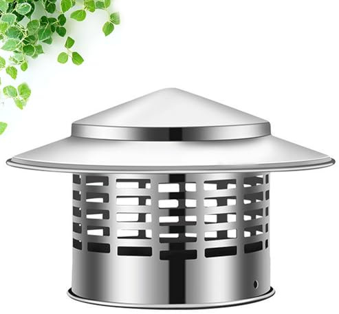 Comignolo Canna Fumaria, Tappo Per Camino Rotondo, 110mm 160mm Copertura Antipioggia Per Tubo Cappa Fumaria,Copertura Per Camino Ventilazione Esterno(220mm/8.6in)