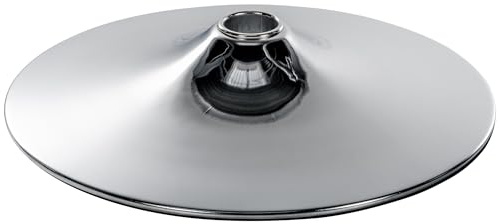 CLP Plato Base Metálico Redondo 38,5 cm, Pie de Repuesto para Taburete de Bar, Robusto y Estable, con Aro Antideslizante, en Cromo o Negro Mate, Color:Cromado, Tamańo:41.5 cm