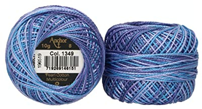 ANCHOR pärlgarn flerfärgad, tjocklek: 8, förpackning: 10G, löplängd: 82M 1349 broderitrådar
