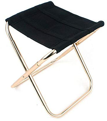 Wowdawn Tragbarer Klappbarer Campingstuhl Klappbarer Hocker Schwarz Kleiner Aluminium-Oxford-Sitz Im Freien Für Gartengrill Angeln Wanderreisen