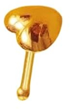 PIERCING Nasenstecker mit Herz/Echt 585 Gelbgold/Maße: 0,6 x 6 mm/extravagant modern/Online Shop Schmuck kaufen / 46002