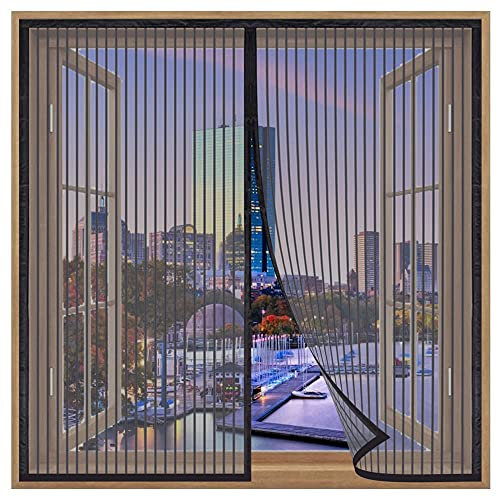 Magnet Fliegengitter Fenster innen,95x205cm Fenster Magnet Fliegenvorhang,Einfach zu Montieren,Auto Schließen,Mückenschutz für Fenster,für Alle Fenster