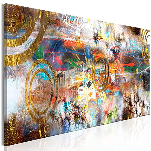 murando - Leinwandbild Farbflecken geometrische, 135x45 cm, 1-teilig | Hochwertige Leinwand, sofort aufhängbar, ideal fürs Wohn- oder Schlafzimmer, wasserfest und lichtecht, langlebig, stilvoll