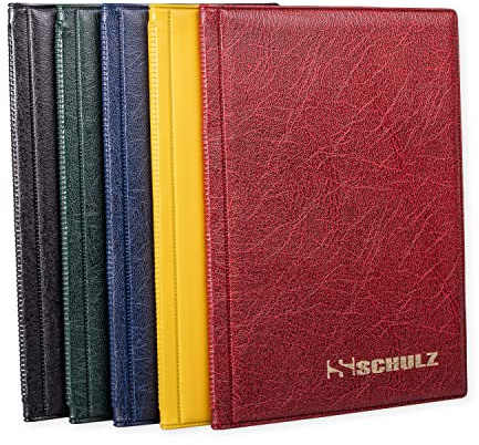 Coin Collection Album – 50p £1 £2 A-Z 10 pence 10p Storage Holder – Mini Handy Collecting Pocket - Protect and Store 96 Coins - Original SCHULZ Coin Album in Yellow