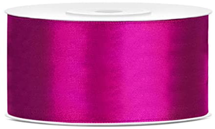 Nastro di raso fucsia da 38 mm, 25 metri, nastro decorativo in raso, per regali, per regali, per matrimoni, 38 mm, fucsia