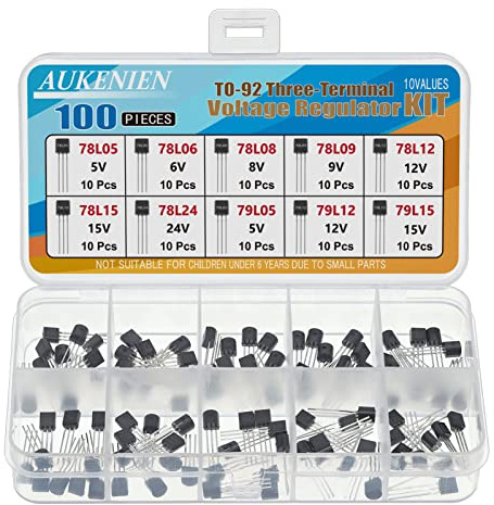 AUKENIEN 10 Values 100pcs 78L05 78L06 78L08 78L09 78L12 78L15 78L24 79L05 79L12 79L15 TO-92 Three-Terminal Regulated Power Voltage Regulator