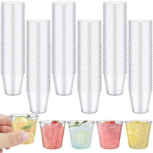 Bomtop 120 Stück Schnapsgläser Plastik, 30ml/3cl Plastikbecher 0,3, Schnapsbecher, Shotgläser Plastik, Schnapsgläser, Shot Becher PS Material für Party Zubehör, Hochzeiten, Picknick