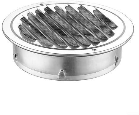 Stainless Steel Round Ventilation Grill Screen Hood, Extractor Fan Vent Cover Grille Louvre Air Vent Grille Cover(100mm)