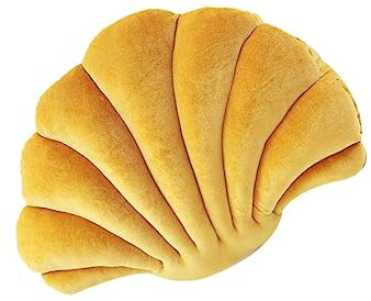 Holibanna Muschelkissen 34x25cm Plüsch Wurfkissen in Muschelform Gelbes Dekokissen Für Sofa Und Bett Kreatives Meerestier Kissen Komfortabel Und Langlebig