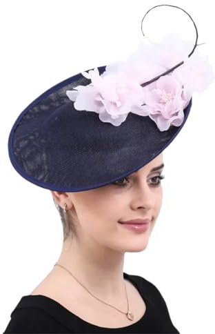 Vintage Große Haar Fascinatoren für Kirche Hüte Elegante Frauen Fedora Fancy Rosa Seide Blume Headwear SYF540, Siehe Abbildung2, Einheitsgröße