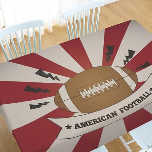 Horienteeon Rectangle Football Tablecloth Touchdown Super Bowl Football Themed Table Cloth Waterproof and Washable Table Cover for Birthday Party Football Party Games Decoration 137x183cm