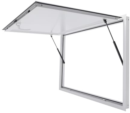 Concession Window, 48 x 32 inch Aluminum Alloy Food Truck Window Concession Stand Window Concession Awning Door Up to 80 Degrees Serving Window for Food Truck Concession Trailers