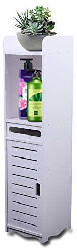 KiwiHood Schmaler Badezimmerschrank 80 cm Hoher Badezimmerschrank Weiß Modernes Badezimmerregal Badezimmerregal Regal 20 cm tief Schrank für Badezimmer Schlafzimmer Wohnzimmer