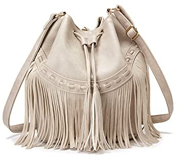Gladdon Beuteltasche Damen, Große Handtasche, Umhängetasche damen mittelgroß, Damen Tasche Fransen Quaste, Handbags for Women, Crossbody, Retro Hobo
