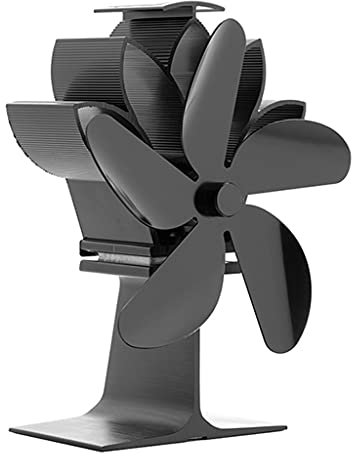 YOGOTEU Friendly Stove Fan Fan For Pellet Wood Burning Stove Saving Fuel Efficiently Perfect For Rooms Wood Stove Fan Blower Heat Powered Electric Home, Black