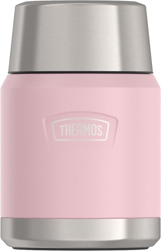 THERMOS, Stainless Steel Food Jar with Spoon, 16 Ounces, Sunset Pink