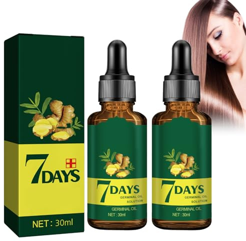 Dyceittdia 2pcs Aceite de jengibre para el Crecimiento del Cabello, Aceite de Tratamiento Capilar de Jengibre, Cuidado Fortalecedor del Cabello, 2pcs*30ml, hair3