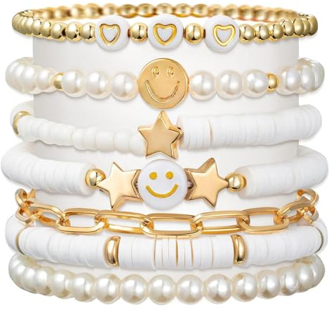 Bracelet d'amitié inspiré de l'album de chanteur de musique, ensemble de bracelets d'amitié Bohème Colorés en argile Bracelet de concert Tour Bijoux Cadeaux pour les fans, 6 to 8 inches (15-18cm