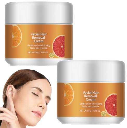 Facial Hair Remover Cream for Women 2 PCS Hair Removal Cream Face Lip Hair-Removal Cream Delay Hair Growth Soothing Depilatory Cream for Face Body for Sensitive Skin for Adults