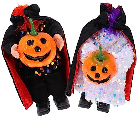 Hohopeti 2pièces Décoration Halloween GNOME sans Tête Ornements Effrayants pour Fête Et Maison Citrouille Décor De Table
