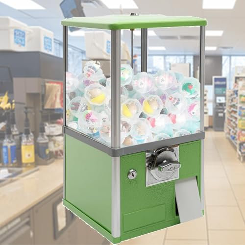 DPLWJPP Distributore Commerciale,Distributore Commerciale Caramelle,per Negozi Giochi,Negozi al Dettaglio,per Negozi al Dettaglio Giochi per 4,5-5,5 Cm di Palla,Green