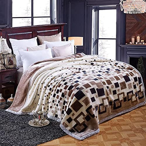 ZHANGYON Winterwärme neu interpretiert: Luxuriöse doppellagige Gewichtsdecke für Doppelbetten, 200 x 230 cm, gemütliche 4 kg schwere Fleecedecke