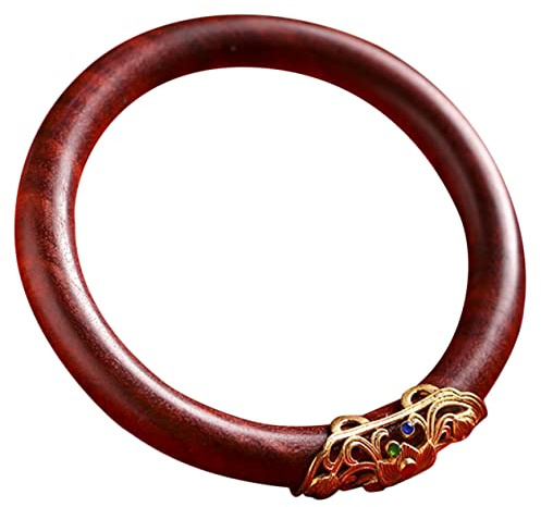VALICLUD Pulsera Redonda Estilo Étnico Vintage de Madera Natural Maciza Superficie Lisa y Resistente para Novia en Bodas y Citas