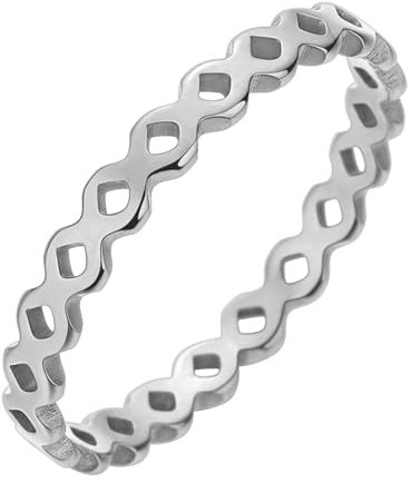 Rings Ring Jewellery Women Men Hollow Geometric Round Infinity Knuckle Ring Simple Couple Men and Women Wedding Steel Color