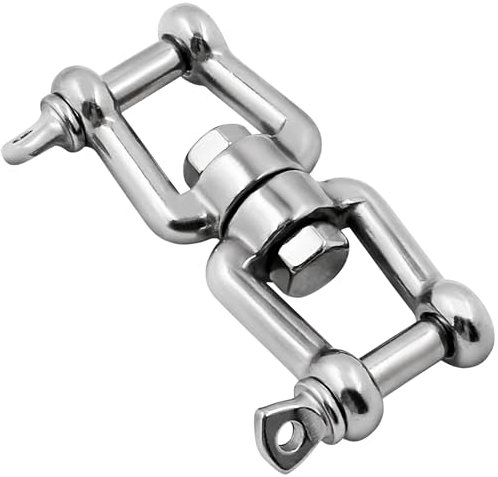 MEMUME Lot de 4 manilles pivotantes pour bateau 6,35 mm, 0,9 cm, 1,27 cm (4 tailles) - Connecteur pivotant en acier inoxydable 316 de qualité marine