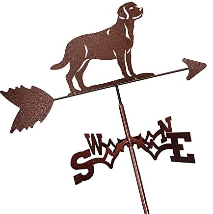 Generic Girouette, Girouette Métallique Girouette Météo Jardin Girouette Corbeau Labrador Lièvre Cahibou Toit Jardin Cour Décoration Météo Girouette/Chien de Chasse/35X50Cm