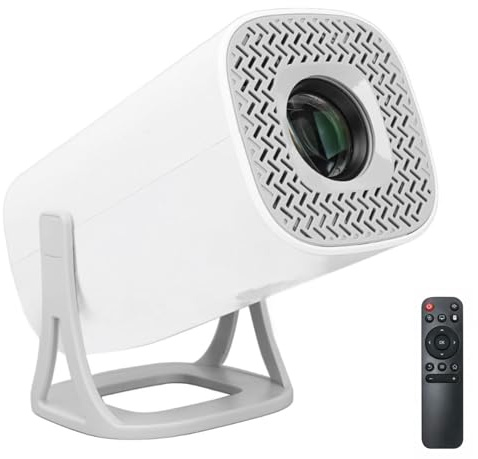 081 Store - Mini Proiettore 4K Ultra HD con Android 11.0, WiFi 6, Bluetooth 5.0, Proiettore 1080P Full HD, Supporta Correzione, 180° Rotabile, Bianco