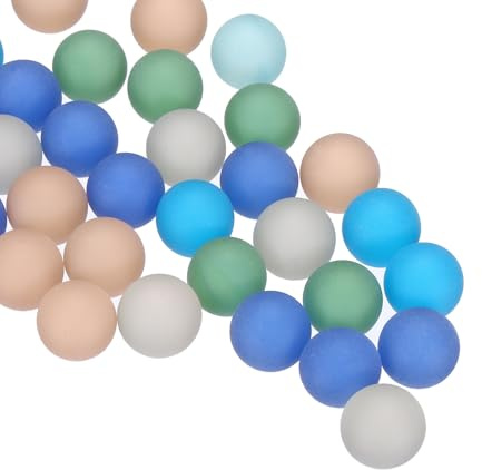 QUARKZMAN Perle di Vetro, 1 Set Gemma Rotonda in Vetro Colore Misto Opacizzato 0.60lbs (0.63) Biglie di Vetro Ciottoli per Riempimento Vasi Decorazione Acquari Lavoretti Fai-da-Te