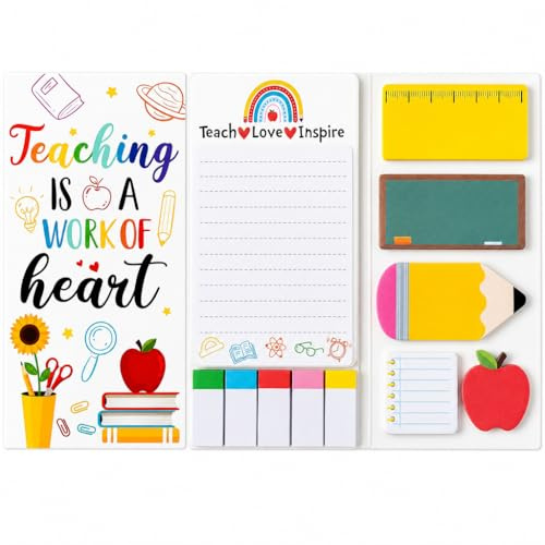 Lehrer Geschenk, Lehrerin Geschenk Abschiedsgeschenk Lehrer Geschenke für Lehrerinnen, Haftnotizen Klebezettel Set Page Marker Sticky Notes Haftstreifen Geschenk für Lehrerin