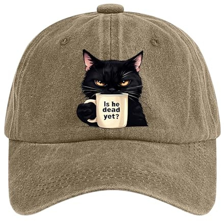 Ist er Schon tot? Hut, lustige Katze, sarkastische Zitate, Humor, Sagen, Kappe, Unisex, Baseballkappen Cap Neu