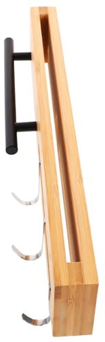 HOLIDYOYO Messerhalter zum Aufhängen an der Wand Bequemer Besteckhalter wandmontiertes Lagerregal stabiler Utensilhalter Wandschneiderständer Schneiderhalter für die Wand hölzern Braun