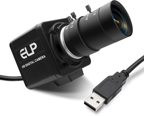 Hotpet 8MP Industrial USB Camera 10X Optical Zoom Manual Focus Webcam with 5-50mm Varifocal Lens UVC Plug and Play Computer Camera for Windows Linux MAC OS Android Raspberry Pi