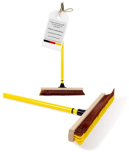 Fritze® Krallenbesen Werkstatt & Industrie mit Teleskopstiel (80–140 cm) – Indoor-Profi für groben & feinen Schmutz auf Allen Oberflächen – Ideal für Werkstatt & Industrie – Made in Germany