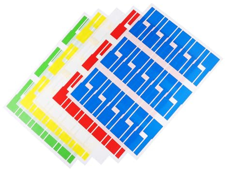 BAZEITFLOW 50 hojas Etiquetas Adhesivas para Cables Autoadhesivas Impermeables y Resistentes al Agua de Etiquetas para Gestión y Marcado de Cables Eléctricos Ethernet y Cordones