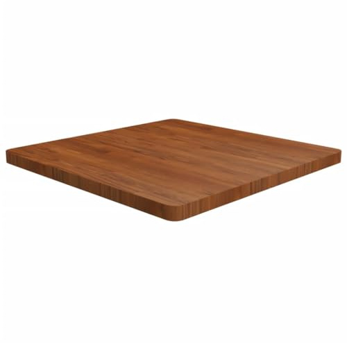QJBSAVVA Piano in rovere massello 80 x 80 x 4 cm, marrone scuro, tavolo da esterno ed interno, per tavolino da caffè, bistro, cucina, piano di lavoro per soggiorno, sala da pranzo Gastro