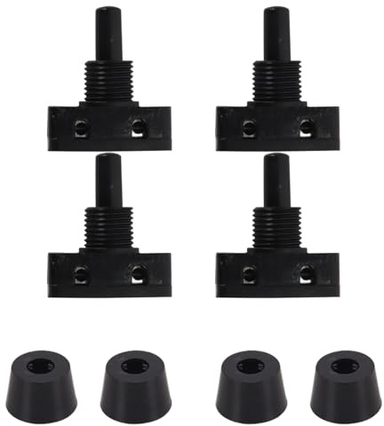 Gutol 4 pezzi 250V 10A Interruttore a pulsante in miniatura, pulsante di controllo ON/OFF per lampada da scrivania/luce/interruttore a lampadina (nero)