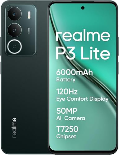 realme P3 Lite Smartphone 24(8+16) GB+256GB, Batteria 6000mAh, 6.67 120Hz Cellulare Android 15, Spessore 7.79mm, Antiurto 1.5m, 50 MP Telefoni, T7250 Octa-Core, NFC (Senza caricabatterie)-Verde