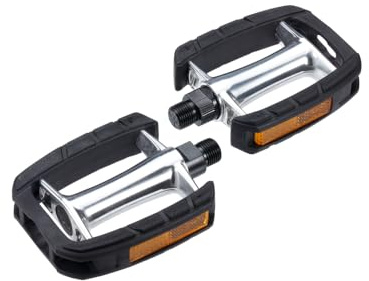 BBB Cycling SteadyRest 2.0 Fahrradpedale - rutschfeste Gummieinlage Flat Pedale - Hoher Grip für City, Touring & E-Bikes - Reflektoren enthalten - BPD-45B